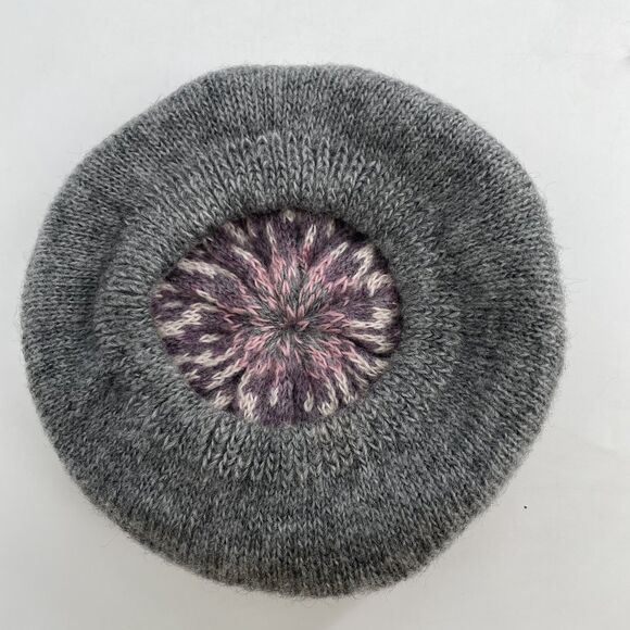 Vintage ARIS Fair Isle Knit Beret Tam O Shanter Acrylic USA Womens One Size - Picture 10 of 10